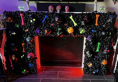 Custom Halloween Fireplace Mantel