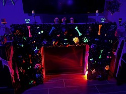 Custom handmade fireplace for Halloween