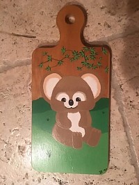 Hand painted koala cutting board