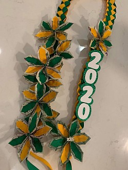 Graduation lei, ribbon lei, money origami